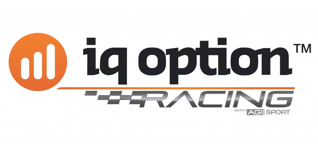 IQ OPTION RACING on white logo